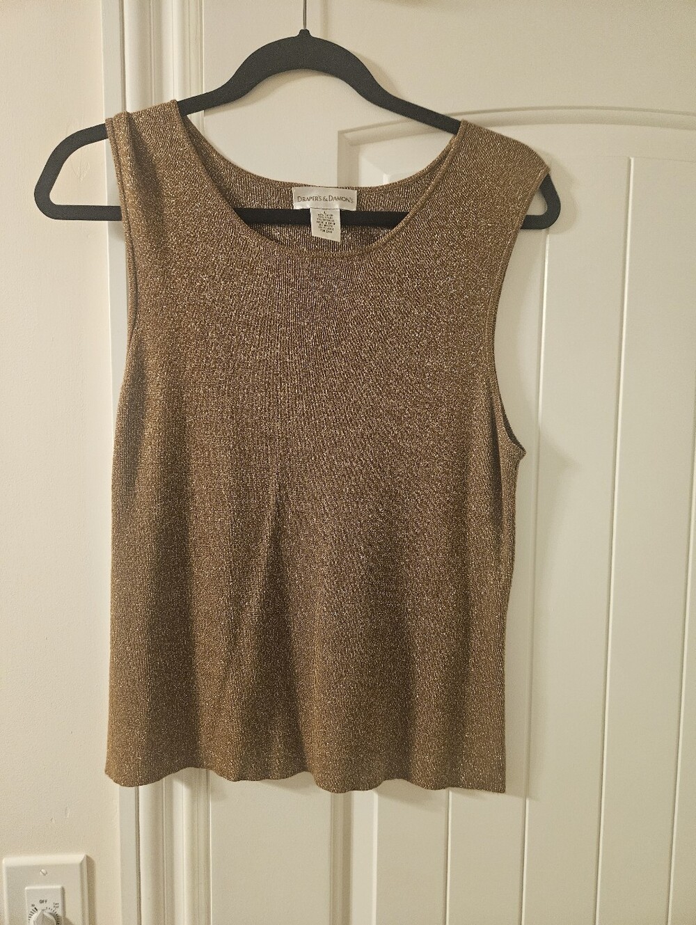 Draper's And Damons Metallic Bronze Knit Sleeveless Tank Size L